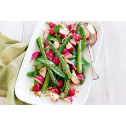 Asparagus, Snow Peas and Radish with Sweet Soy Dressing